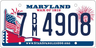 MD license plate 7BM4908