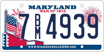 MD license plate 7BM4939
