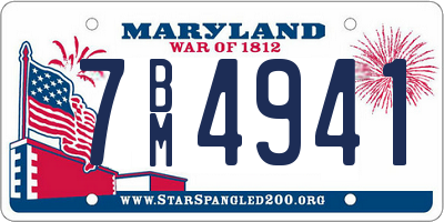 MD license plate 7BM4941