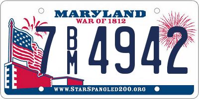 MD license plate 7BM4942