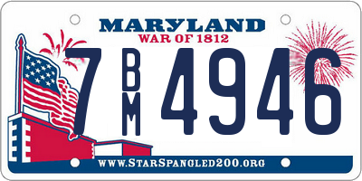MD license plate 7BM4946