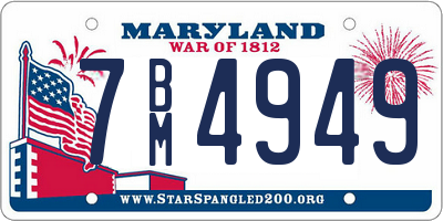 MD license plate 7BM4949