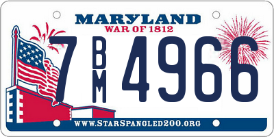 MD license plate 7BM4966