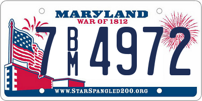 MD license plate 7BM4972