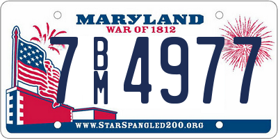 MD license plate 7BM4977