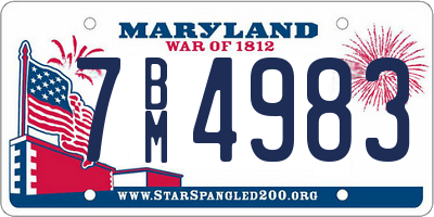 MD license plate 7BM4983