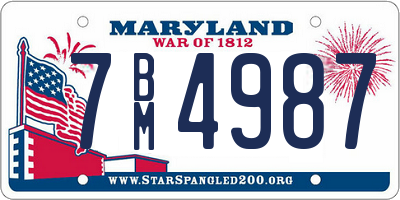 MD license plate 7BM4987