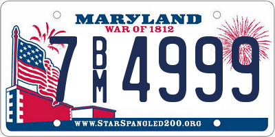 MD license plate 7BM4999