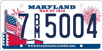 MD license plate 7BM5004