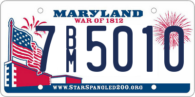 MD license plate 7BM5010