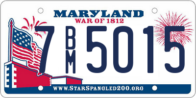 MD license plate 7BM5015