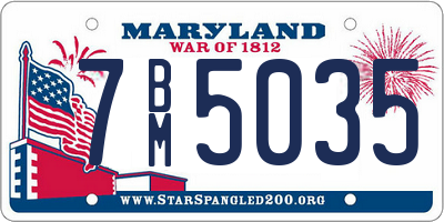 MD license plate 7BM5035