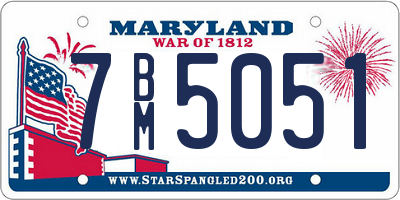 MD license plate 7BM5051