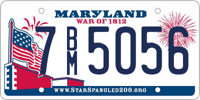 MD license plate 7BM5056