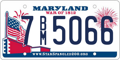 MD license plate 7BM5066