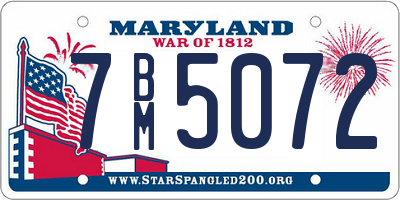 MD license plate 7BM5072