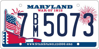 MD license plate 7BM5073