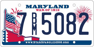 MD license plate 7BM5082