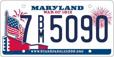 MD license plate 7BM5090
