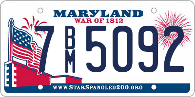 MD license plate 7BM5092