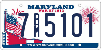 MD license plate 7BM5101