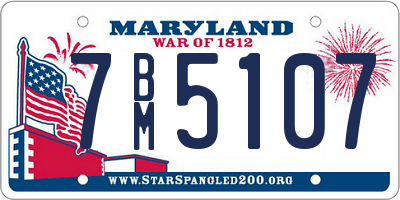 MD license plate 7BM5107