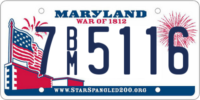 MD license plate 7BM5116