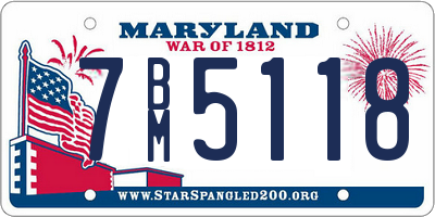 MD license plate 7BM5118