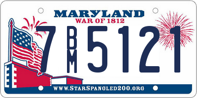 MD license plate 7BM5121