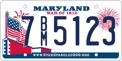 MD license plate 7BM5123