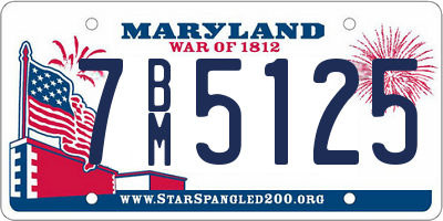 MD license plate 7BM5125