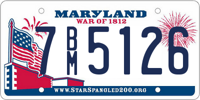 MD license plate 7BM5126
