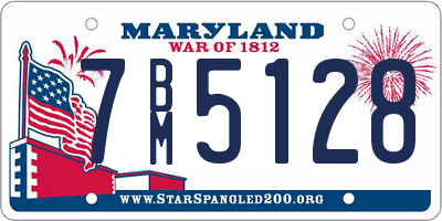 MD license plate 7BM5128