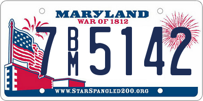 MD license plate 7BM5142