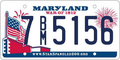 MD license plate 7BM5156
