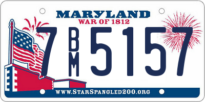 MD license plate 7BM5157