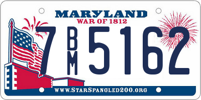 MD license plate 7BM5162