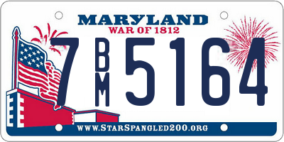 MD license plate 7BM5164