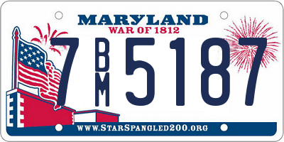 MD license plate 7BM5187