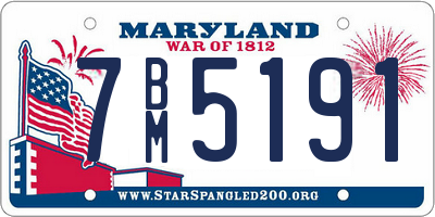 MD license plate 7BM5191