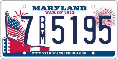 MD license plate 7BM5195