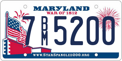 MD license plate 7BM5200