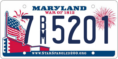MD license plate 7BM5201