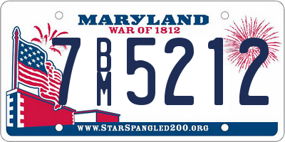 MD license plate 7BM5212