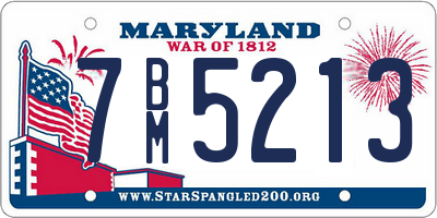 MD license plate 7BM5213