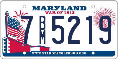 MD license plate 7BM5219