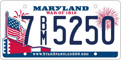 MD license plate 7BM5250