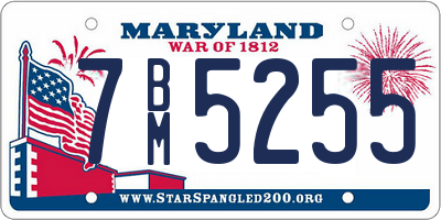 MD license plate 7BM5255