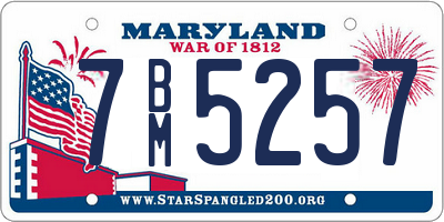 MD license plate 7BM5257
