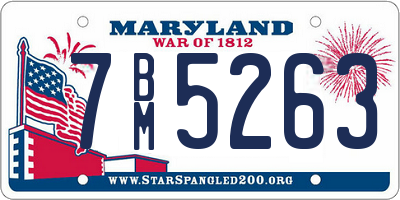 MD license plate 7BM5263